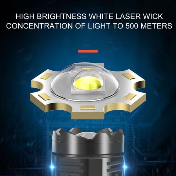 Super Bright Flashlight with Digital LCD Display, USB Rechargeable, High Power LED Flashlight, IPX4 Waterproof, for Camping and Home, DUBUNS