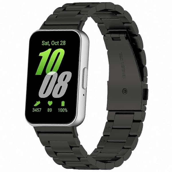 Galaxy Fit 3 Urrem i Rustfrit Stål Metal Erstatningsrem Black