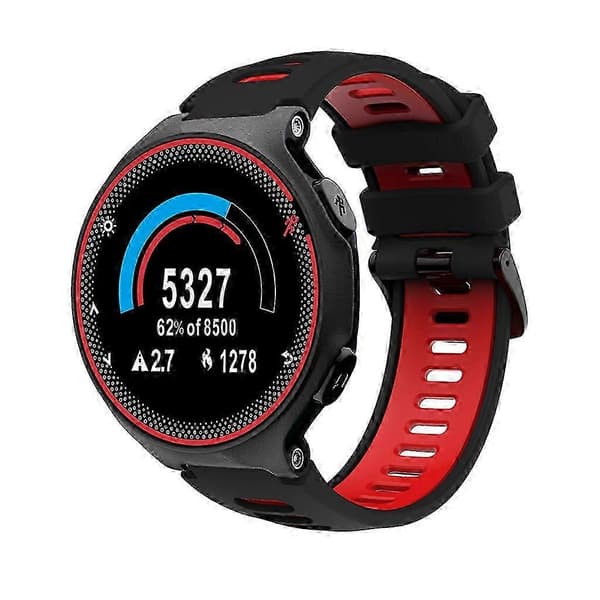 Svettresistent handledsrem-armband för Forerunner 735xt med 230/235 Loop-kompatibilitet Black red