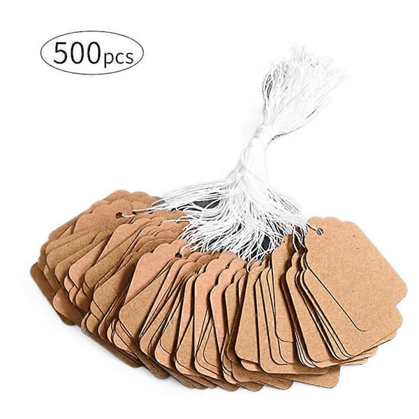 Kraftpapper Presentetiketter Multifunktionella Rektangulära Presentetiketter för DIY-hantverk Kraft Paper 35 * 22mm