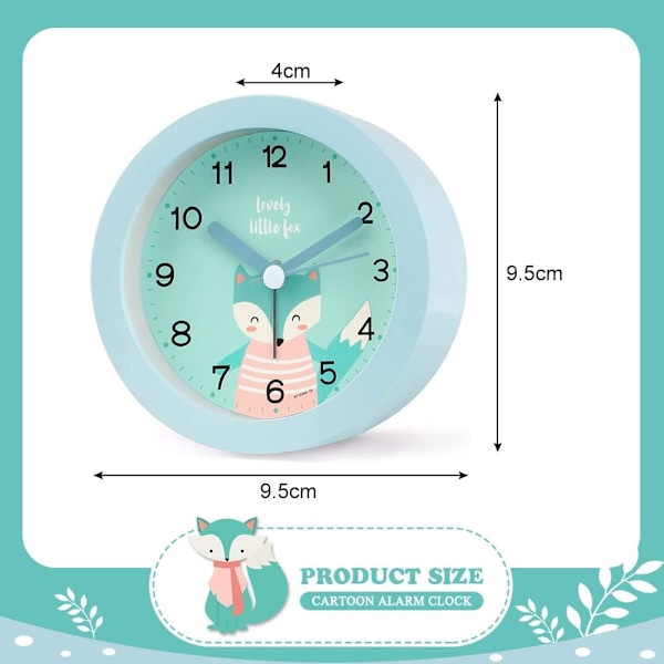 Lasten herätyskello Pojat, Kannettava analoginen herätyskello Yöpöytä Ei tikittävää Paristokäyttöinen, Kova lasten kello