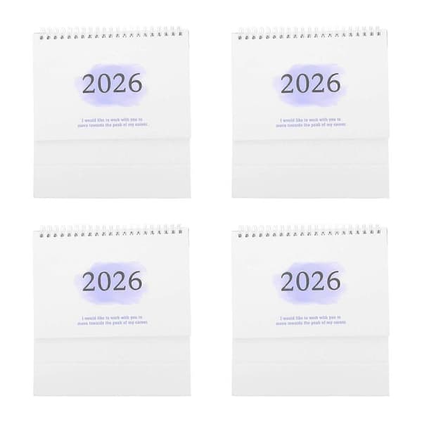 2026 Bordkalender Mini Flip Bordkalender til Planlægning 4 stk