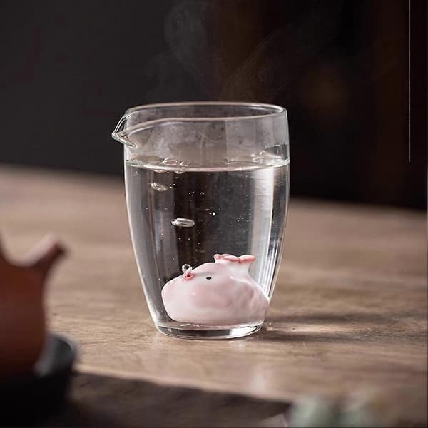 Keramisk bubbelfisk tehusdjur kopp blåser bubblor fet fisk hushållsdekoration tekopp lotuskopp present