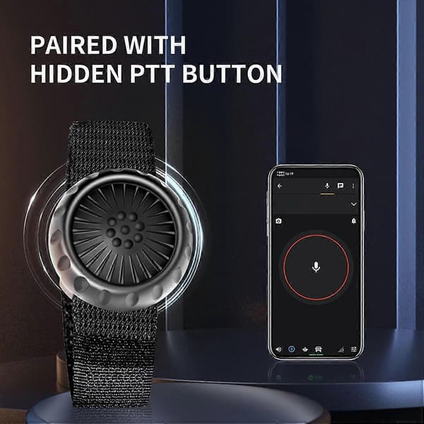 Trådløs PTT-knapp Bluetooth IP67 vanntett trådløs PTT-knappbryter for Zello for IOS for Android Noir