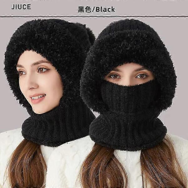 neulottu pipo naiset talvi lämmin Black