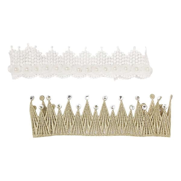 Babyblonde-pandebånd i assorterede farver til pynt, 2 stk. med krone-design