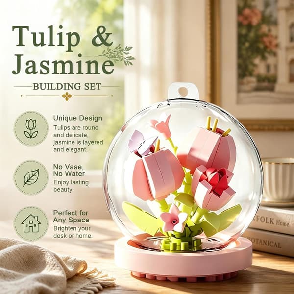 To mini blomsterbyggesett – tulipaner og sjasmin