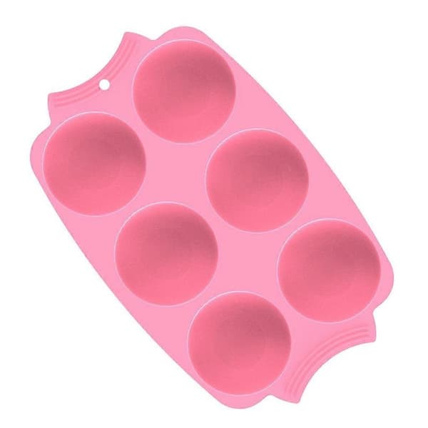Cake Mold 6 Compartments Non-stick Ice Ball Mold Silicone Kitchen Baking Chocolate Maker Pink