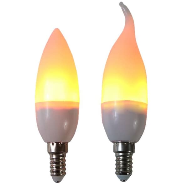 2- Hellig lysstav lampe lyspære spids boblehale simulationsflamme pære LED E27