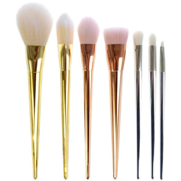 7 stk. makeupbørster - Rosaguld sølv - Makeupbørster Multicolor Multicolor multifärg