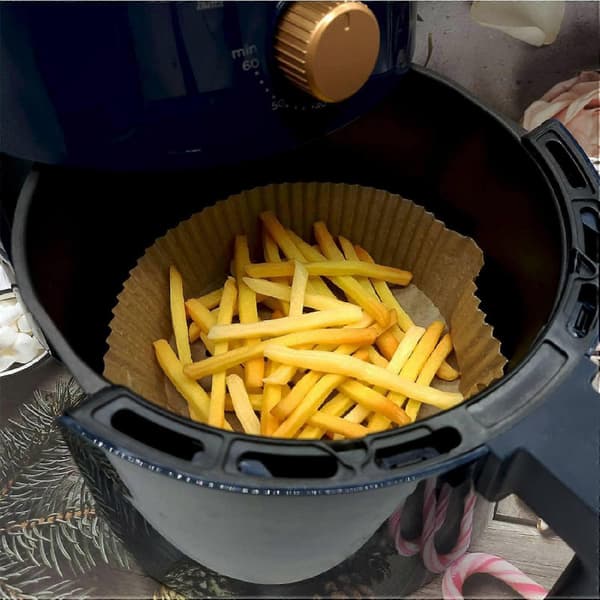 AAFEEN 100 st Air Fryer Liners 6,3 tum | Engångspappersfoder Högtemperaturbeständigt bakplåtspapper | Vattentätt Oljetätt Non-stick Papper