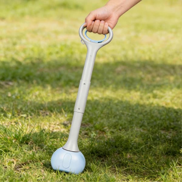 Avfallsscooper – Ingen böjning & Handsfree – för camping & vandring Blue L