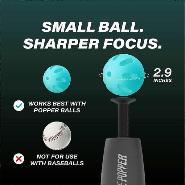 Slagtrening tee popper uten kaster, laget av slitesterkt nylon baseballmateriale.