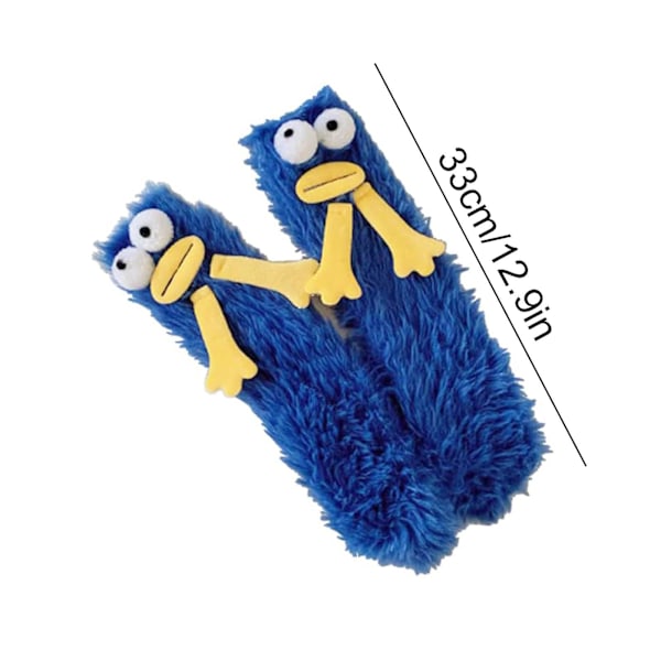 Varme Hyggelige Fluffy Tegneserie Monster Strømper Fuzzy Dyre Strømper Blue