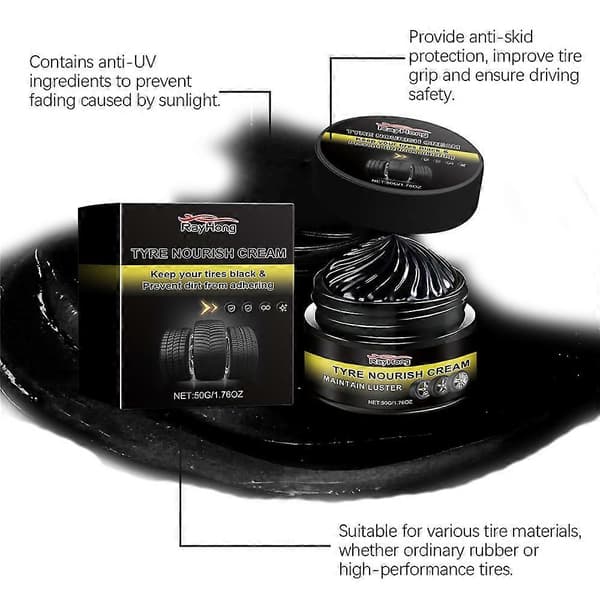 Dekkglans-coating, hydrofobisk forsegling, voks, vedlikehold, langvarig dekkrens, 50g med svamp 1pc