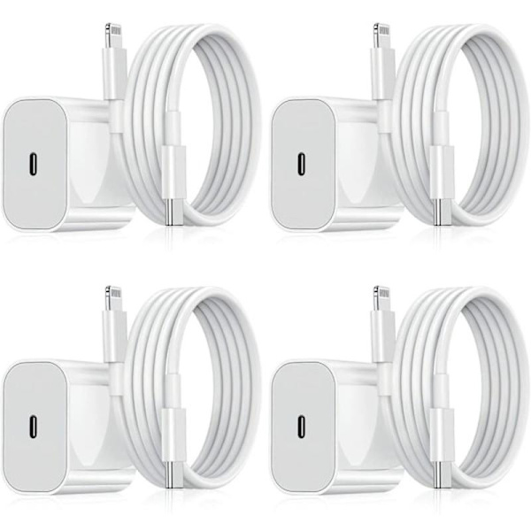 iPhone Laddare - Snabbladdare - Adapter + Kabel 20W USB-C Vit 4-Pack iPhone（NT） 4-Pack iPhone 4-Pack iPhone iPhone 4-Pack