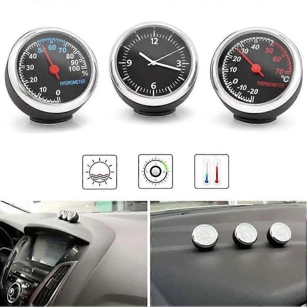 Biltermometer Hygrometer Mekanisk Quartz Ur Digital Auto Luminous C49 C 1pcs