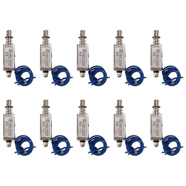 10X Solenoid Elektrisk Solenoid Type Push / Pull 10 mm DC 12 V 2,1 Kg Kraft