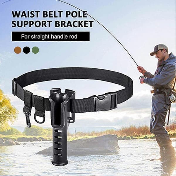 Fiske midjestøtte stangholder - 360 graders svingbart belte - ABS-materiale Black 1pcs