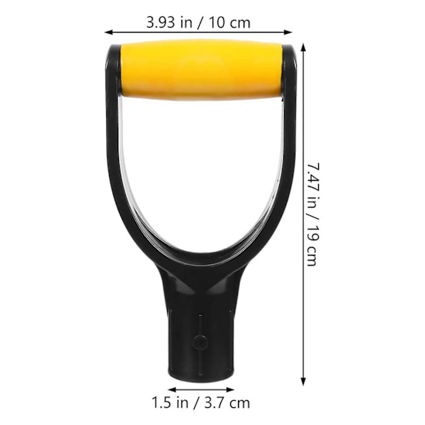 2 kpl D Lapion kahva Muovinen Vaihtokahva Lapio Haarukat Käsisuojan Kahva puutarhalapioon Lumilapio Black  yellow