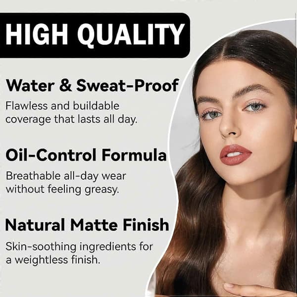 Concealer Full Coverage Foundation för Mogen Hud, Oljekontroll Matt 2 i 1 Concealer Flytande Foundation Smink Vattentät Bas Color 03
