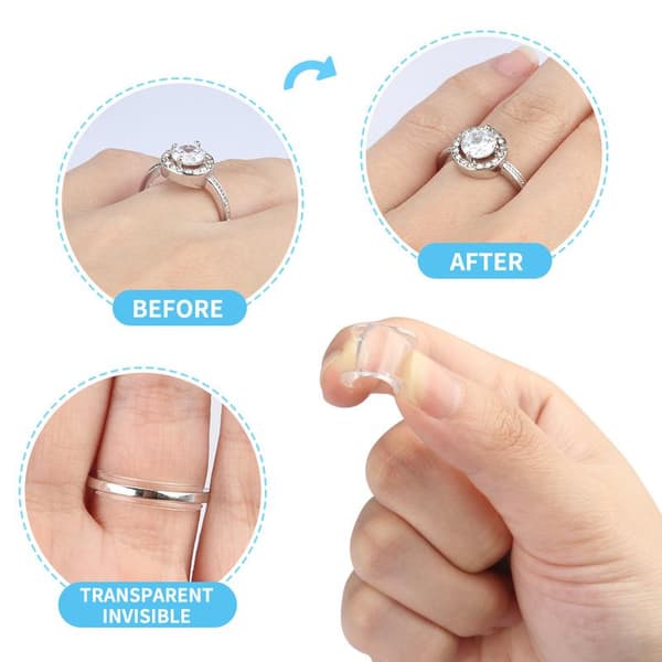 Ringjusterare til ringstørrelsesjustering, 8 stk. Transparent S Transparent Transparent S