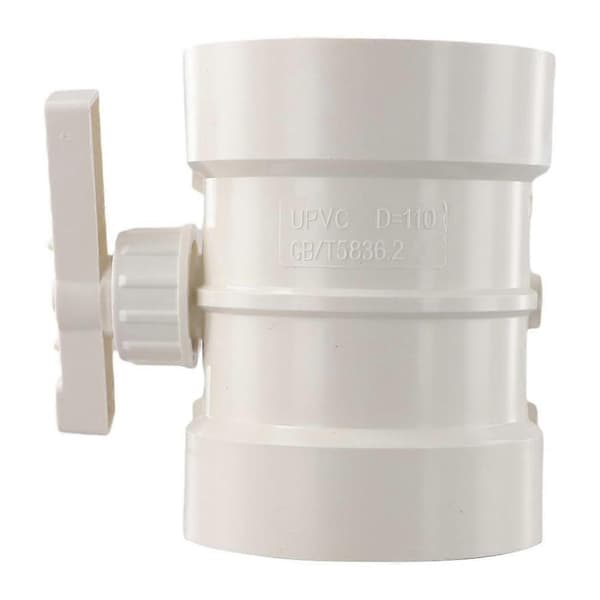 PVC Manuel Luftmængdereguleringsventil til Udsugningskanaler og Ventilationssystemer - Hvid Flowregulator, Diameter (110mm) White