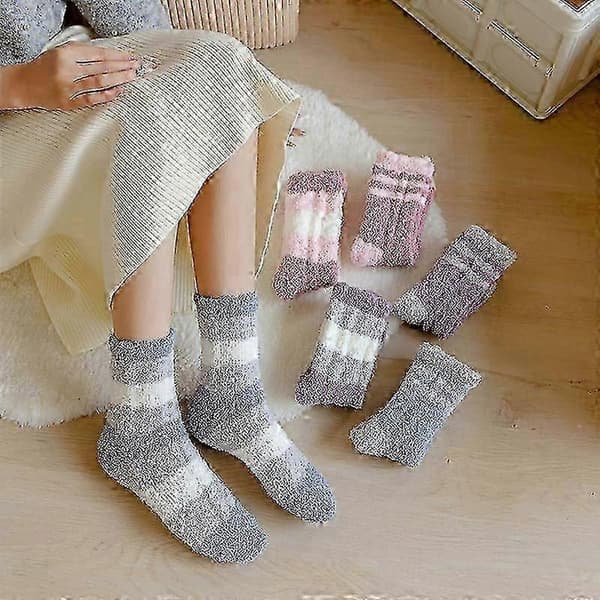 Fuzzy Sokker for Kvinner - Fluffy Sokker Kvinner, Koselige Sokker Tøffelsokker for Kvinner